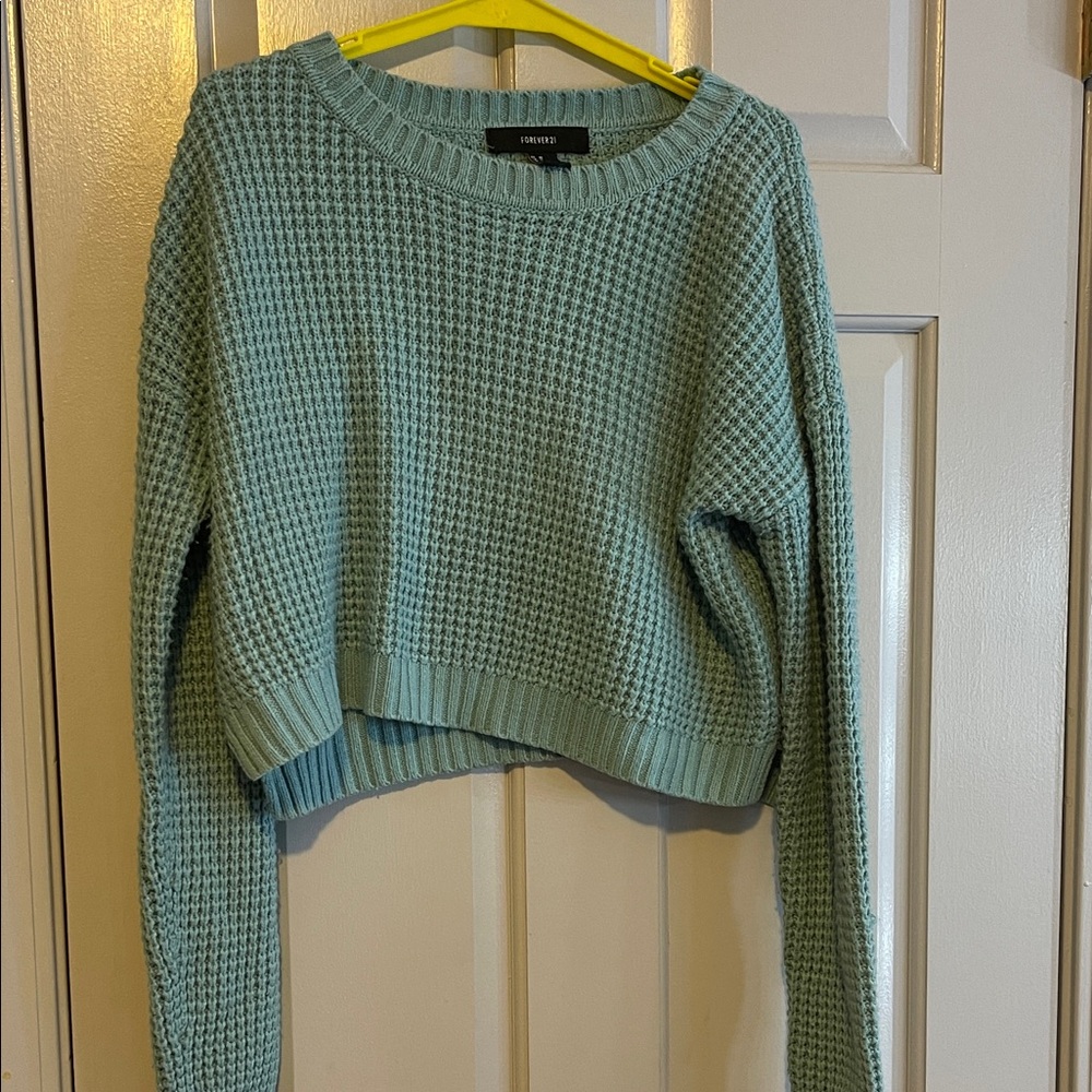 Forever 21 Light Blue Crew Neck Sweater
